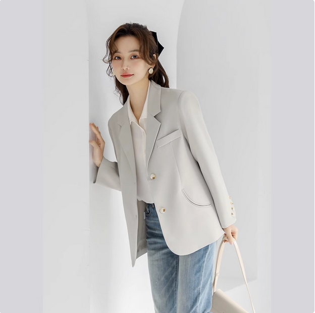 奈格薇儿小个子西装外套女2025新款春秋休闲韩版设计感小众西服 商品图