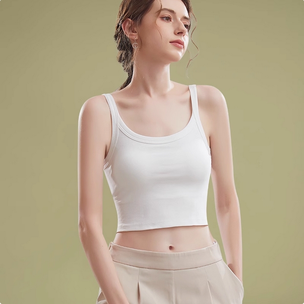 美背吊带小背心女外穿夏季薄款内衣带胸垫一体式文胸打底内搭抹胸 商品图